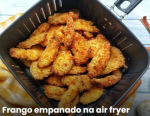 Frango empanado na air fryer